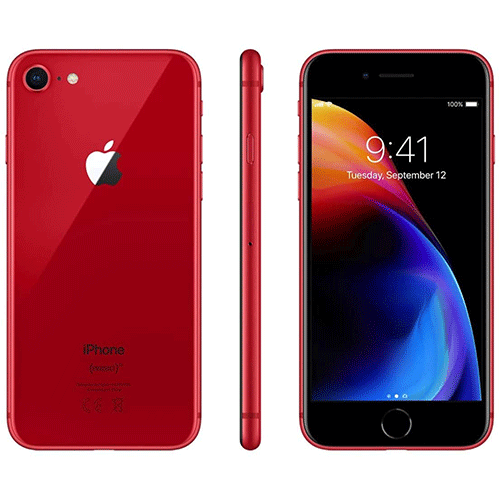 iPhone 8 Red Front & Back View