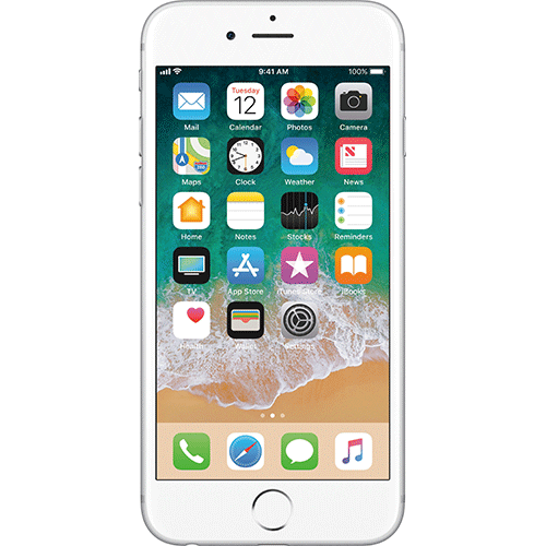 iPhone 6s plus Silver Front View